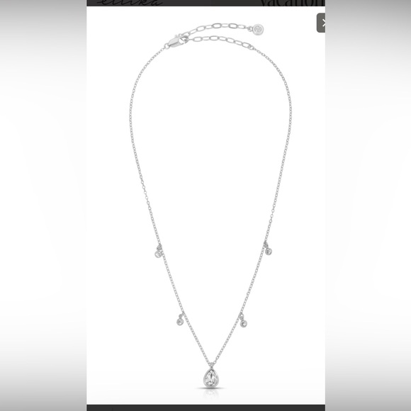 ETTIKA DRIPPING IN CRYSTALS DROP SILVER PLATED NECKLACE - Picture 5 of 6